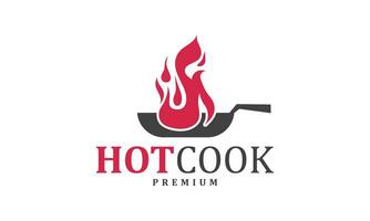 hot cook premium logo design. illustration of hot cook can be used for restaurant logos vector