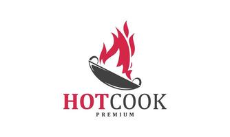 hot cook premium logo design. illustration of hot cook can be used for restaurant logos vector