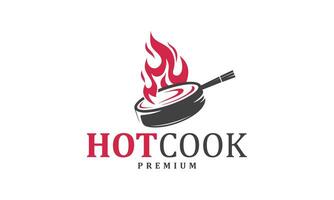 hot cook premium logo design. illustration of hot cook can be used for restaurant logos vector