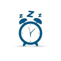 alarma reloj, hora de acostarse símbolo. reloj dormir icono. vector ilustración aislado en blanco antecedentes