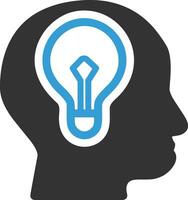 Brain idea symbol icon vector image. Illustration of the creative intelligence think design image. EPS 10