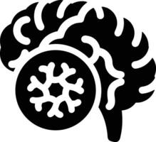 Brain idea symbol icon vector image. Illustration of the creative intelligence think design image