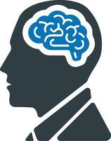 Brain idea symbol icon vector image. Illustration of the creative intelligence think design image