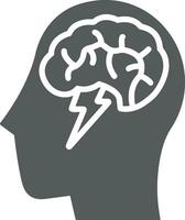 Brain idea symbol icon vector image. Illustration of the creative intelligence think design image