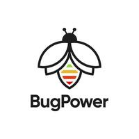 Logo of bug and battery combination. vector