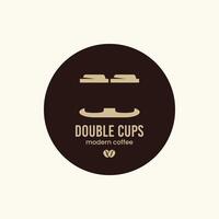 The unique logo depicts two cups stacked on top of each other. vector