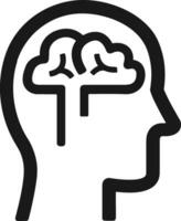 Brain idea symbol icon vector image. Illustration of the creative intelligence think design image