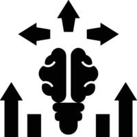 Brain idea symbol icon vector image. Illustration of the creative intelligence think design image