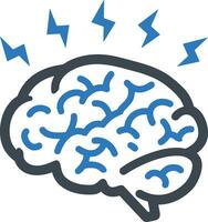 Brain idea symbol icon vector image. Illustration of the creative intelligence think design image