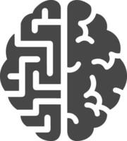 Brain idea symbol icon vector image. Illustration of the creative intelligence think design image