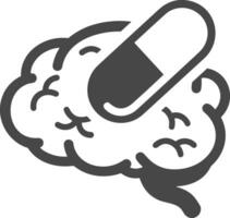 Brain idea symbol icon vector image. Illustration of the creative intelligence think design image