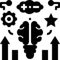 Brain idea symbol icon vector image. Illustration of the creative intelligence think design image