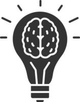 Brain idea symbol icon vector image. Illustration of the creative intelligence think design image