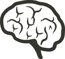 Brain idea symbol icon vector image. Illustration of the creative intelligence think design image