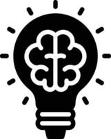 Brain idea symbol icon vector image. Illustration of the creative intelligence think design image