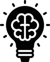 Brain idea symbol icon vector image. Illustration of the creative intelligence think design image