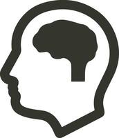 Brain idea symbol icon vector image. Illustration of the creative intelligence think design image