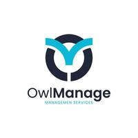 Modern logo graphic combination of circle and owl eyebrow. vector