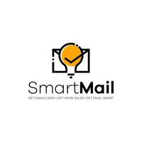 Unique logo combination of envelope, light and check. vector