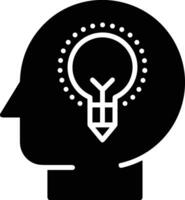 Brain idea symbol icon vector image. Illustration of the creative intelligence think design image