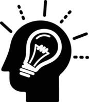 Brain idea symbol icon vector image. Illustration of the creative intelligence think design image