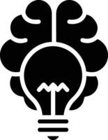 Brain idea symbol icon vector image. Illustration of the creative intelligence think design image