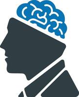 Brain idea symbol icon vector image. Illustration of the creative intelligence think design image