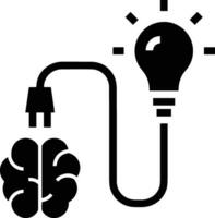 Brain idea symbol icon vector image. Illustration of the creative intelligence think design image