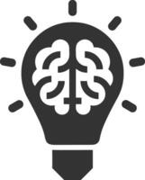 Brain idea symbol icon vector image. Illustration of the creative intelligence think design image