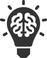 Brain idea symbol icon vector image. Illustration of the creative intelligence think design image