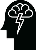 Brain idea symbol icon vector image. Illustration of the creative intelligence think design image