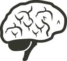 Brain idea symbol icon vector image. Illustration of the creative intelligence think design image