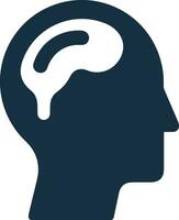 Brain idea symbol icon vector image. Illustration of the creative intelligence think design image