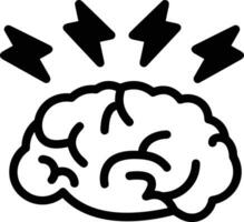 Brain idea symbol icon vector image. Illustration of the creative intelligence think design image