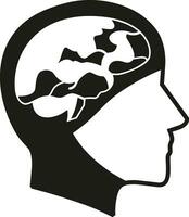 Brain idea symbol icon vector image. Illustration of the creative intelligence think design image