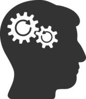 Brain idea symbol icon vector image. Illustration of the creative intelligence think design image