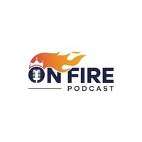 Logo for a podcast that is always on fire. vector