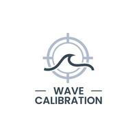 Flat logo for a wave with a target vector