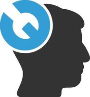 Brain idea symbol icon vector image. Illustration of the creative intelligence think design image