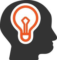 Brain idea symbol icon vector image. Illustration of the creative intelligence think design image