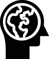 Brain idea symbol icon vector image. Illustration of the creative intelligence think design image