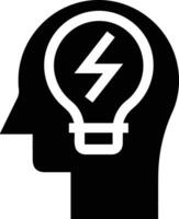 Brain idea symbol icon vector image. Illustration of the creative intelligence think design image