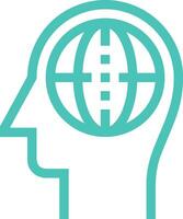 Brain idea symbol icon vector image. Illustration of the creative intelligence think design image