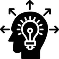 Brain idea symbol icon vector image. Illustration of the creative intelligence think design image