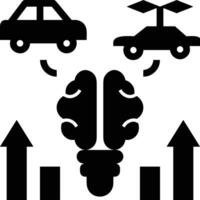 Brain idea symbol icon vector image. Illustration of the creative intelligence think design image