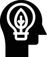 Brain idea symbol icon vector image. Illustration of the creative intelligence think design image