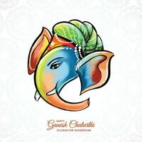 artístico contento ganesh chaturthi creativo tarjeta antecedentes vector