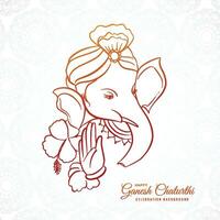 Beautiful ganesh chaturthi festival card background vector