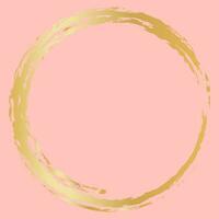 Gold round on a pink background. Premium design template. Luxury style vector