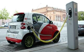 Electro car is charging photo